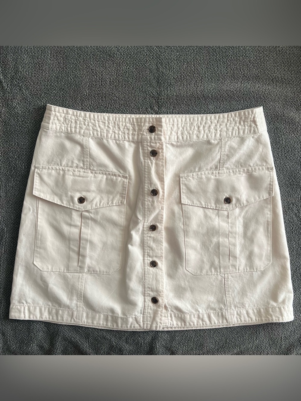 Banana Republic Ivory Linen Blend Utility Skirt Size 16